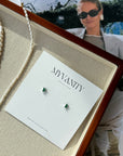 Auskarai MINI EMERALD STUDS
