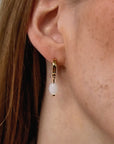 Auskarai MOON STONE HOOPS