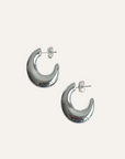 Auskarai SILVER HALF HOOPS