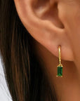 Auskarai MINI EMERALD HOOPS