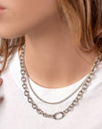 Kaklo papuošalas DOUBLE SILVER CHAIN