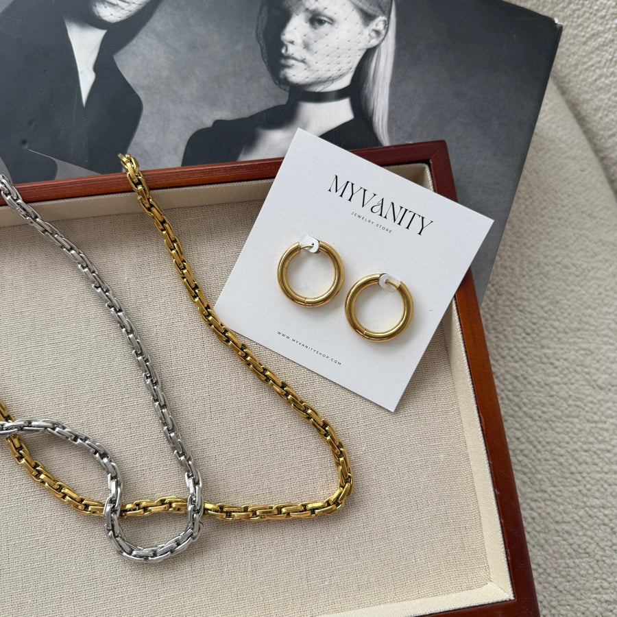 Auskarai GOLDEN HOOPS