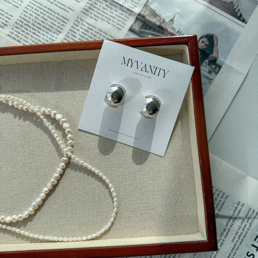 Auskarai ELEGANT SILVER HOOPS