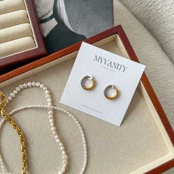 Auskarai DOUBLE COLOR HOOPS