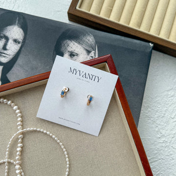 Auskarai BLUE MINI HOOPS