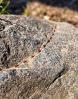 Kojos grandinėlė GARNET BEADS