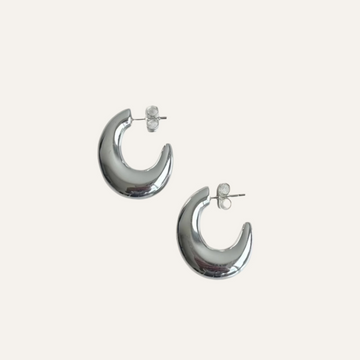 Auskarai SILVER HALF HOOPS