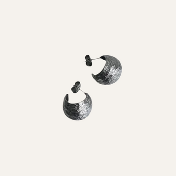 Auskarai TEXURED SILVER MASSIVE HOOPS
