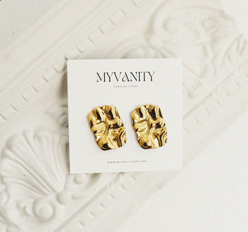 Auskarai SHAPED RECTANGULAR STUD