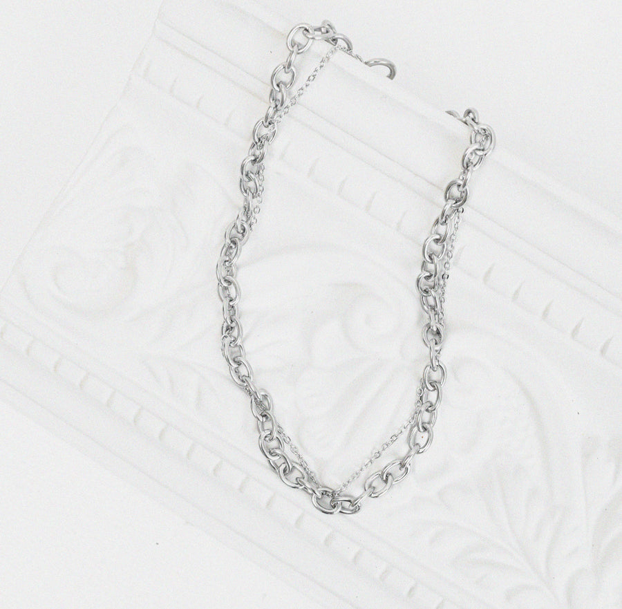 Kaklo papuošalas DOUBLE SILVER CHAIN