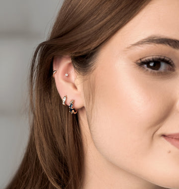 Auskarai COLOURFUL CRYSTAL HOOPS