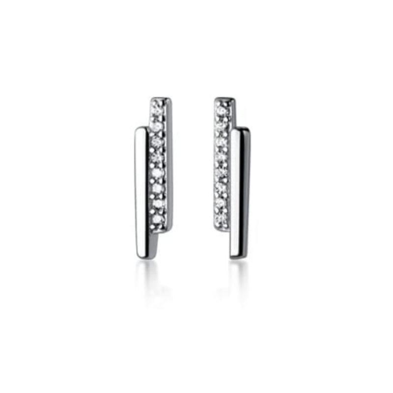 Auskarai DOUBLE STICK WITH ZIRCON